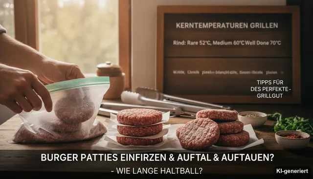 Burger Patties einfrieren & auftauen - Wie lange haltbar?