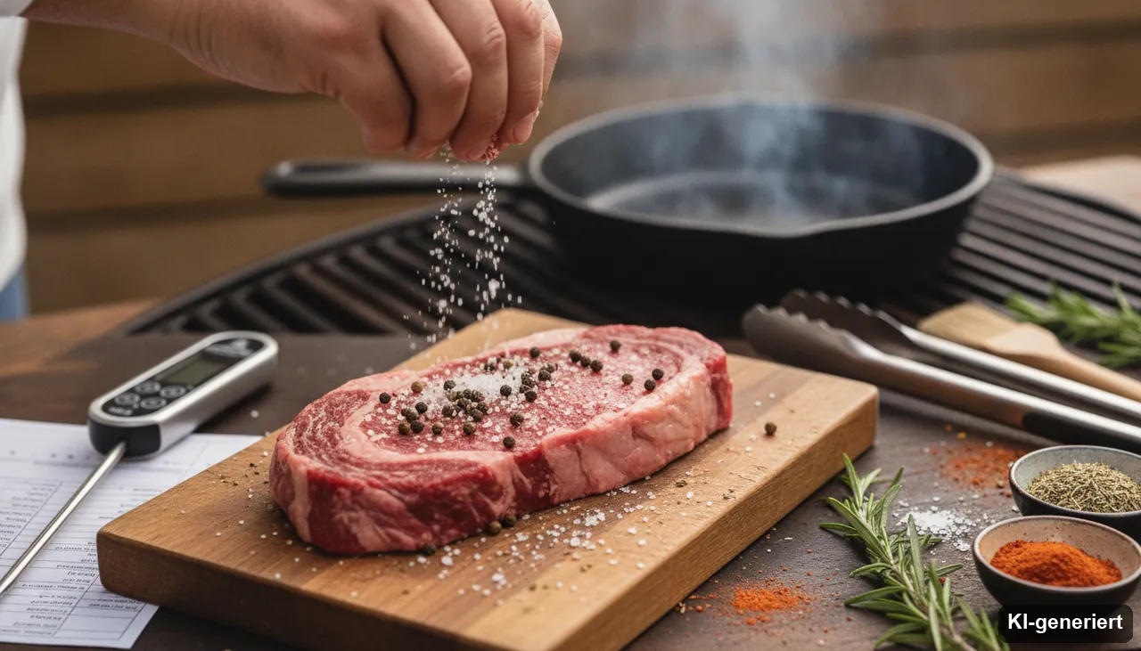 Entrecôte würzen - so geht's (KI-generiertes Bild)
