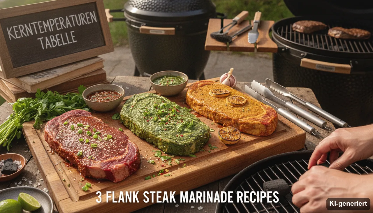 3 Flank Steak Marinade Rezepte (KI-generiertes Bild)