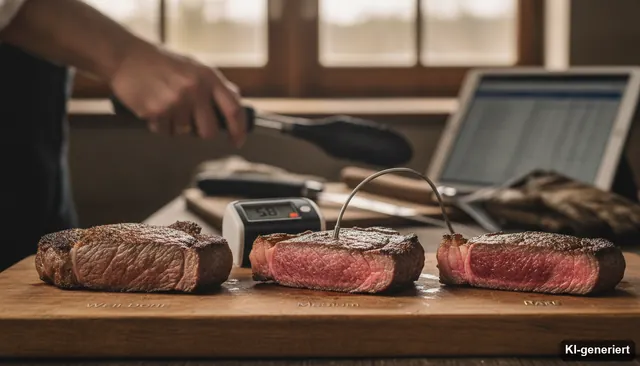 Garstufen bei Fleisch & Steaks: Kerntemperatur für Well Done, Medium, Rare