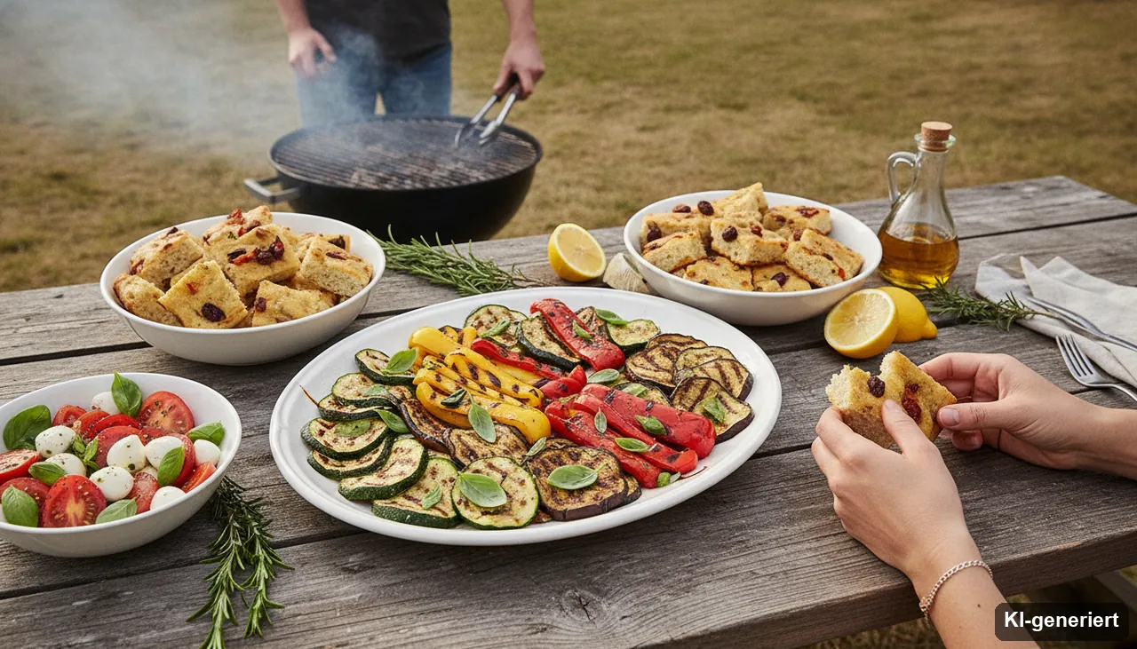 Italienische Beilagen zum Grillen (KI-generiertes Bild)