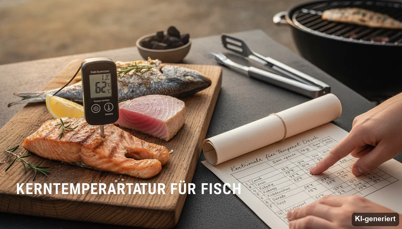 Kerntemperatur für Fisch - Tabelle & Übersicht für Fisch (KI-generiertes Bild)