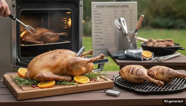 Gans Kerntemperatur & Gänsekeule - Grill oder Backofen
