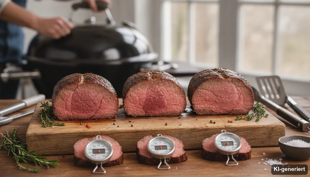 Roastbeef Kerntemperatur - Rare, Medium & Well Done (KI-generiertes Bild)