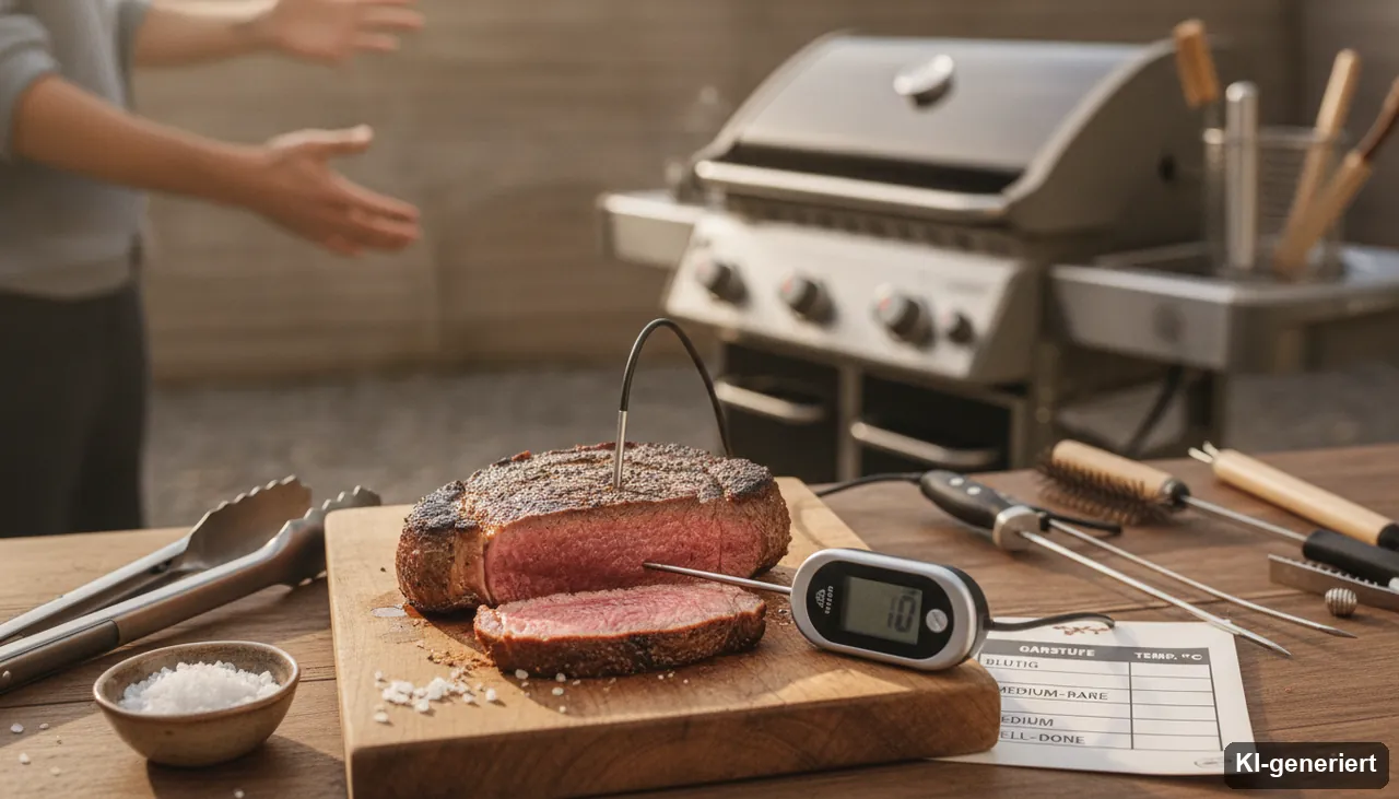 Rumpsteak Kerntemperatur (Striploin-Steak) (KI-generiertes Bild)
