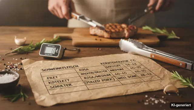 Kerntemperatur Schwein - Tabelle & Übersicht für Schweinefleisch