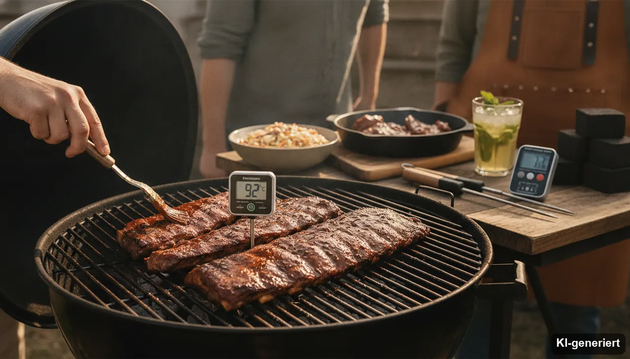 Kerntemperatur Spareribs: Rippchen Grillen - Zubereitung auf dem Grill (KI-generiertes Bild)