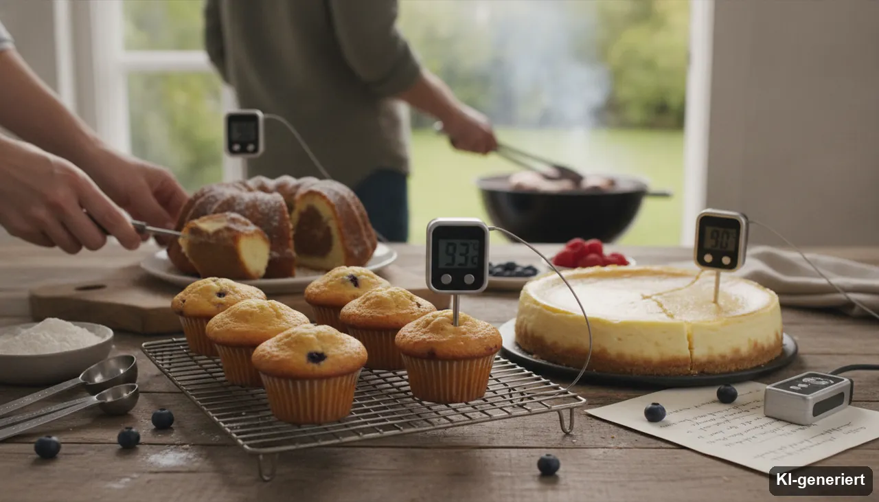 Kuchen Kerntemperatur für Muffins, Käsekochen, Rührkuchen & mehr (KI-generiertes Bild)