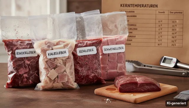 Leber einfrieren (von Rind, Kalb, Reh und Schwein) & auftauen - Wie lange haltbar?